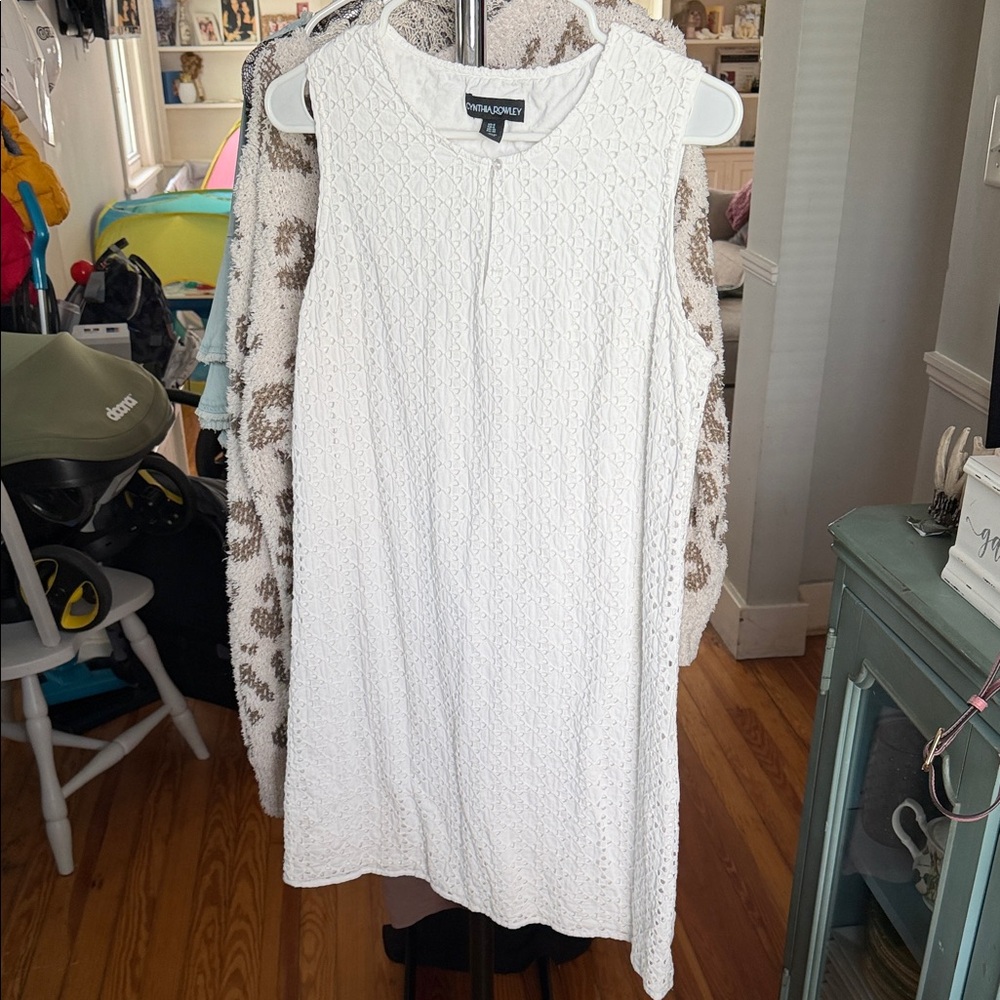 Cynthia Rowley White Sleeveless Lace Mini Dress